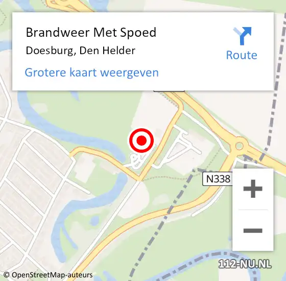 Locatie op kaart van de 112 melding: Brandweer Met Spoed Naar Doesburg, Den Helder op 3 december 2024 15:24