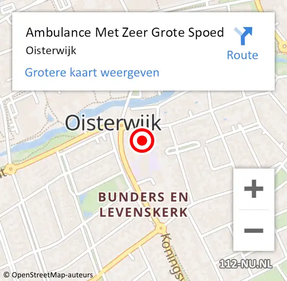 Locatie op kaart van de 112 melding: Ambulance Met Zeer Grote Spoed Naar Oisterwijk op 3 december 2024 15:27