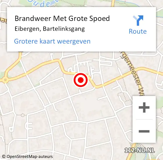 Locatie op kaart van de 112 melding: Brandweer Met Grote Spoed Naar Eibergen, Bartelinksgang op 3 december 2024 15:45