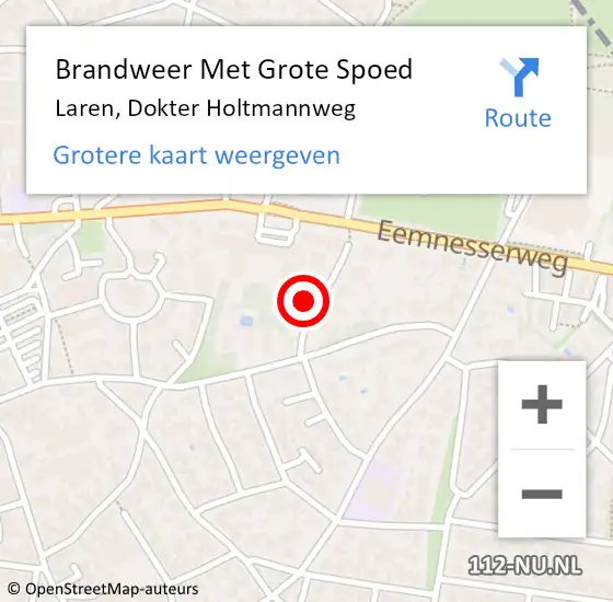 Locatie op kaart van de 112 melding: Brandweer Met Grote Spoed Naar Laren, Dokter Holtmannweg op 3 december 2024 15:51