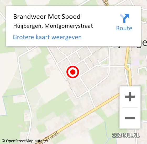 Locatie op kaart van de 112 melding: Brandweer Met Spoed Naar Huijbergen, Montgomerystraat op 3 december 2024 16:39