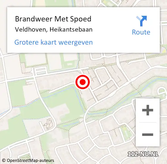 Locatie op kaart van de 112 melding: Brandweer Met Spoed Naar Veldhoven, Heikantsebaan op 3 december 2024 16:45