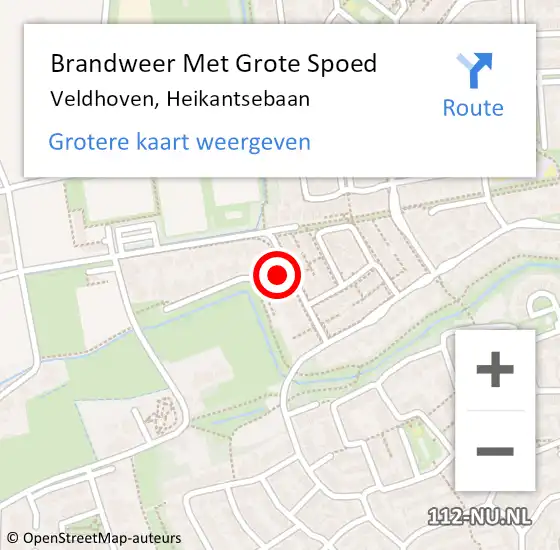 Locatie op kaart van de 112 melding: Brandweer Met Grote Spoed Naar Veldhoven, Heikantsebaan op 3 december 2024 16:47