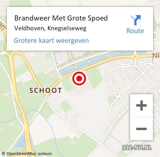 Locatie op kaart van de 112 melding: Brandweer Met Grote Spoed Naar Veldhoven, Knegselseweg op 3 december 2024 17:11