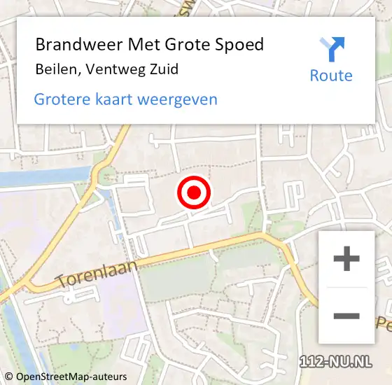 Locatie op kaart van de 112 melding: Brandweer Met Grote Spoed Naar Beilen, Ventweg Zuid op 3 december 2024 17:57