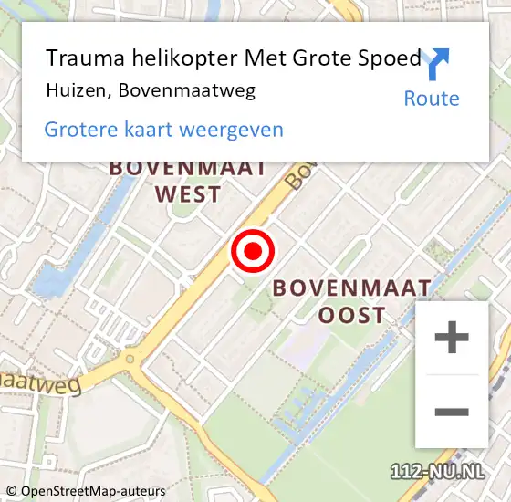 Locatie op kaart van de 112 melding: Trauma helikopter Met Grote Spoed Naar Huizen, Bovenmaatweg op 3 december 2024 18:05