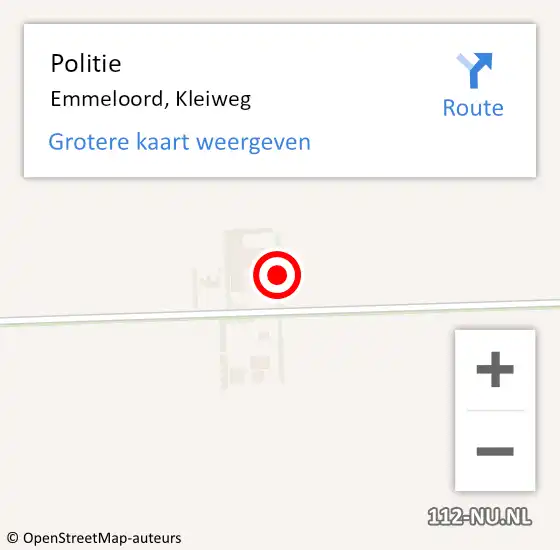 Locatie op kaart van de 112 melding: Politie Emmeloord, Kleiweg op 3 december 2024 18:11