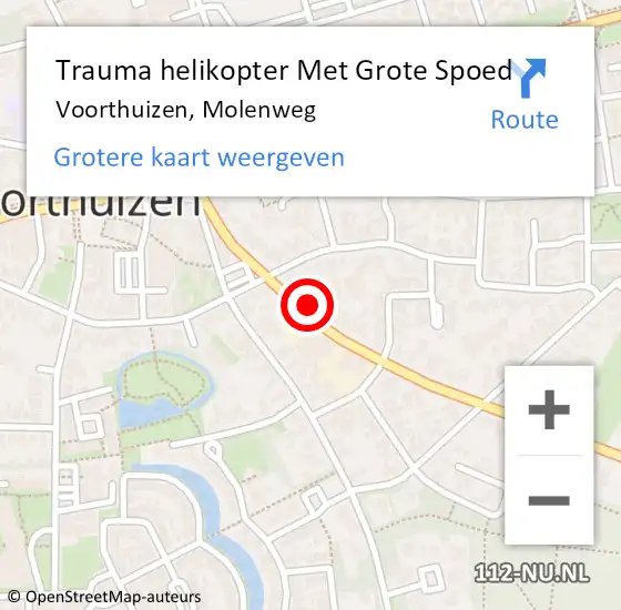 Locatie op kaart van de 112 melding: Trauma helikopter Met Grote Spoed Naar Voorthuizen, Molenweg op 3 december 2024 18:56