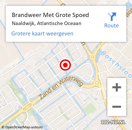 Locatie op kaart van de 112 melding: Brandweer Met Grote Spoed Naar Naaldwijk, Atlantische Oceaan op 3 december 2024 19:11