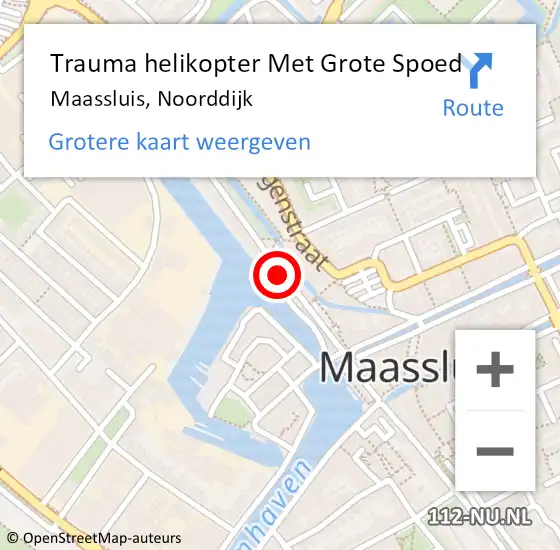 Locatie op kaart van de 112 melding: Trauma helikopter Met Grote Spoed Naar Maassluis, Noorddijk op 3 december 2024 19:25