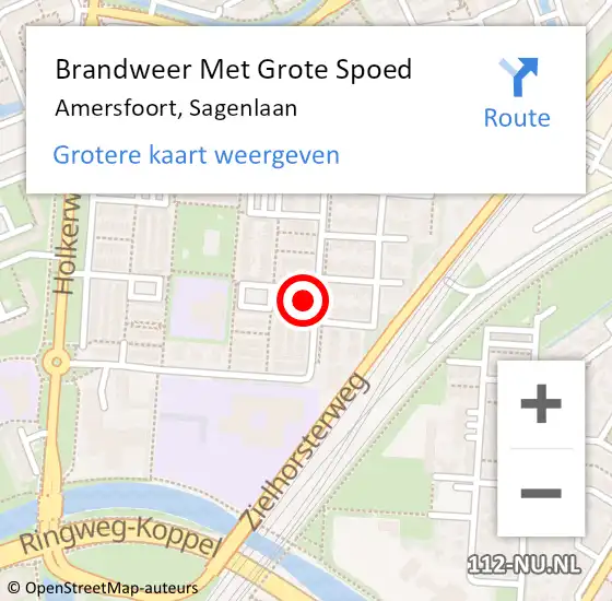 Locatie op kaart van de 112 melding: Brandweer Met Grote Spoed Naar Amersfoort, Sagenlaan op 3 december 2024 19:45