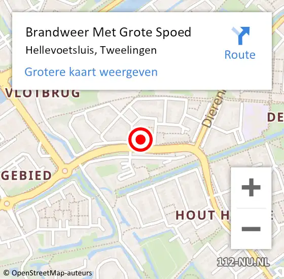 Locatie op kaart van de 112 melding: Brandweer Met Grote Spoed Naar Hellevoetsluis, Tweelingen op 3 december 2024 19:47