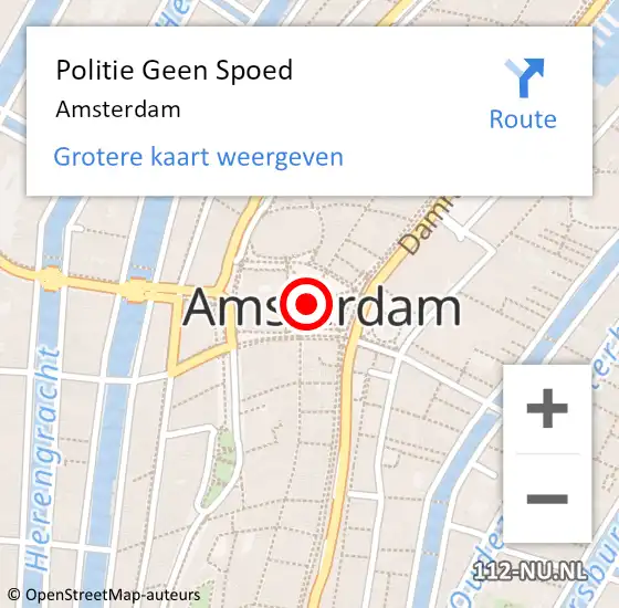 Locatie op kaart van de 112 melding: Politie Geen Spoed Naar Amsterdam op 3 december 2024 20:07