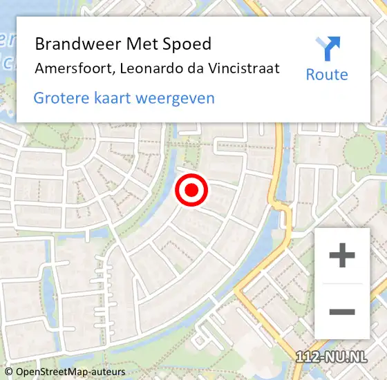 Locatie op kaart van de 112 melding: Brandweer Met Spoed Naar Amersfoort, Leonardo da Vincistraat op 3 december 2024 20:24