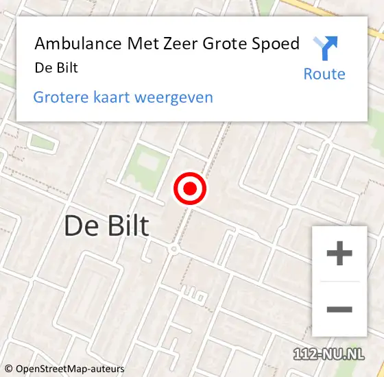 Locatie op kaart van de 112 melding: Ambulance Met Zeer Grote Spoed Naar De Bilt op 3 december 2024 20:29