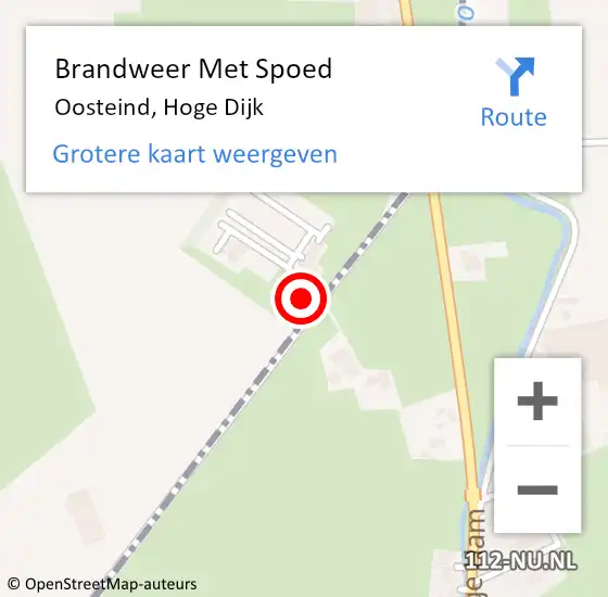 Locatie op kaart van de 112 melding: Brandweer Met Spoed Naar Oosteind, Hoge Dijk op 3 december 2024 20:48