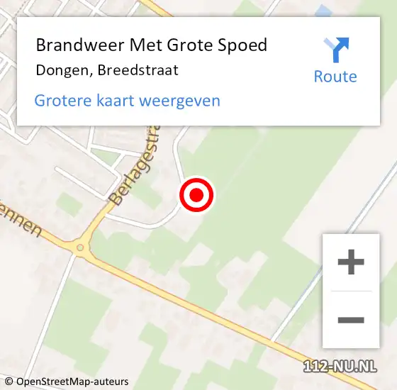 Locatie op kaart van de 112 melding: Brandweer Met Grote Spoed Naar Dongen, Breedstraat op 3 december 2024 21:07