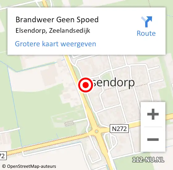 Locatie op kaart van de 112 melding: Brandweer Geen Spoed Naar Elsendorp, Zeelandsedijk op 3 december 2024 21:23