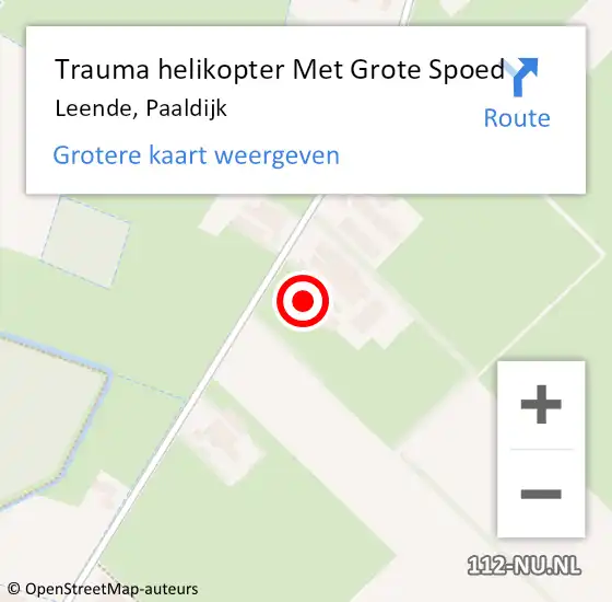 Locatie op kaart van de 112 melding: Trauma helikopter Met Grote Spoed Naar Leende, Paaldijk op 3 december 2024 22:22