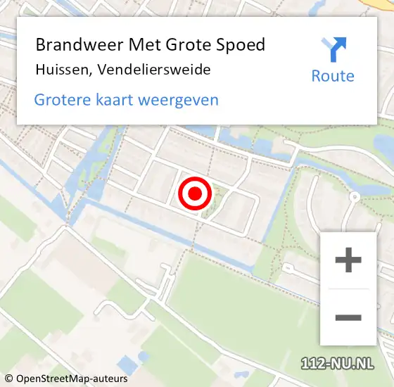 Locatie op kaart van de 112 melding: Brandweer Met Grote Spoed Naar Huissen, Vendeliersweide op 3 december 2024 22:34