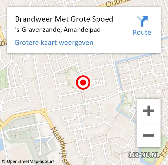 Locatie op kaart van de 112 melding: Brandweer Met Grote Spoed Naar 's-Gravenzande, Amandelpad op 4 december 2024 02:39