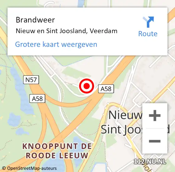 Locatie op kaart van de 112 melding: Brandweer Nieuw en Sint Joosland, Veerdam op 4 december 2024 04:24