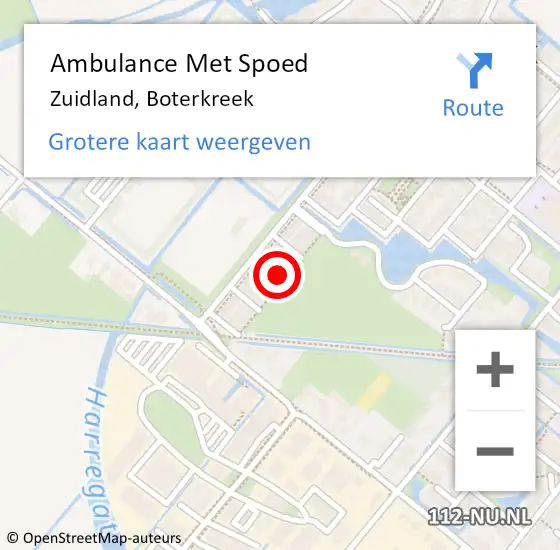 Locatie op kaart van de 112 melding: Ambulance Met Spoed Naar Zuidland, Boterkreek op 4 december 2024 07:30