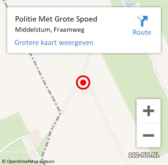 Locatie op kaart van de 112 melding: Politie Met Grote Spoed Naar Middelstum, Fraamweg op 4 december 2024 08:03