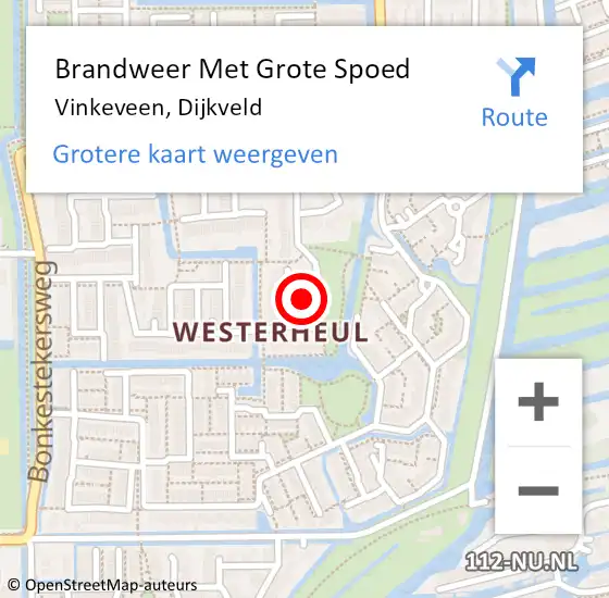 Locatie op kaart van de 112 melding: Brandweer Met Grote Spoed Naar Vinkeveen, Dijkveld op 4 december 2024 08:29