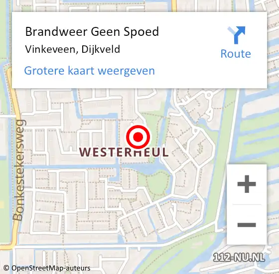 Locatie op kaart van de 112 melding: Brandweer Geen Spoed Naar Vinkeveen, Dijkveld op 4 december 2024 08:30