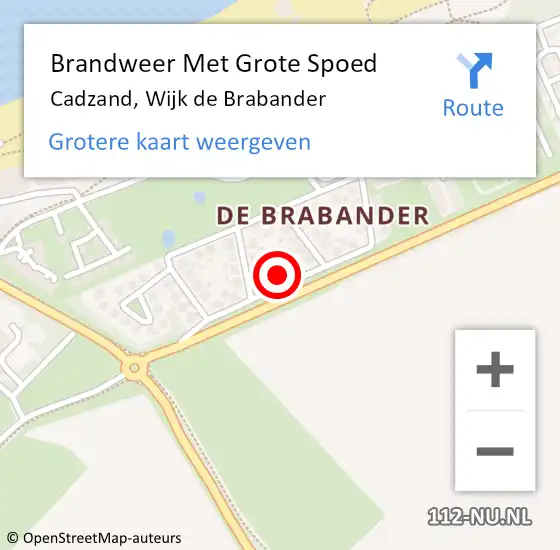 Locatie op kaart van de 112 melding: Brandweer Met Grote Spoed Naar Cadzand, Wijk de Brabander op 4 december 2024 08:54