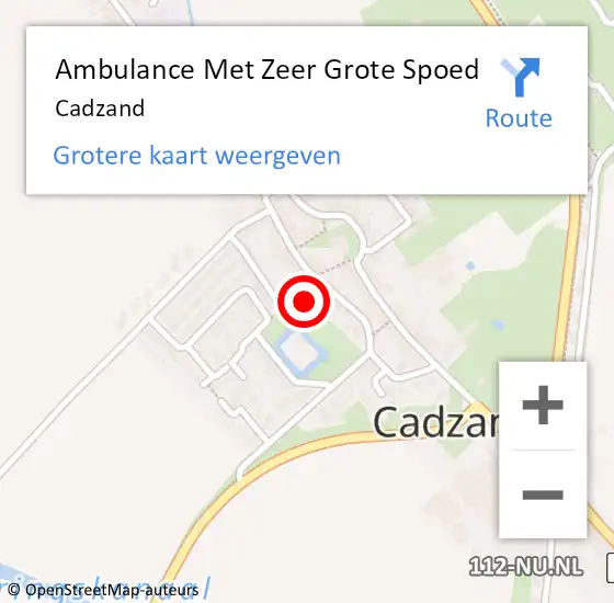 Locatie op kaart van de 112 melding: Ambulance Met Zeer Grote Spoed Naar Cadzand op 4 december 2024 08:54