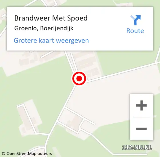 Locatie op kaart van de 112 melding: Brandweer Met Spoed Naar Groenlo, Boerijendijk op 4 december 2024 09:17