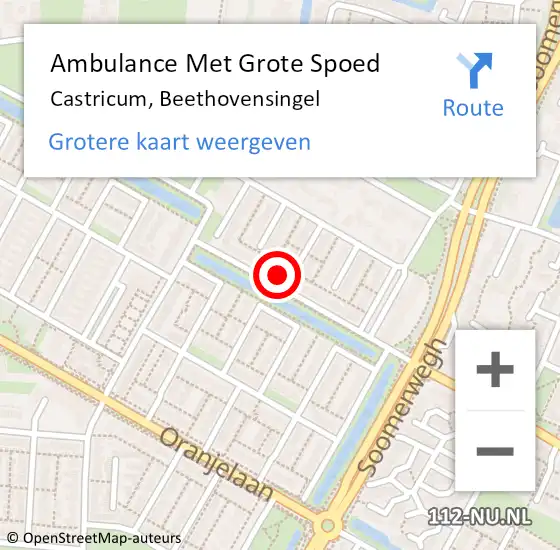 Locatie op kaart van de 112 melding: Ambulance Met Grote Spoed Naar Castricum, Beethovensingel op 4 december 2024 11:01