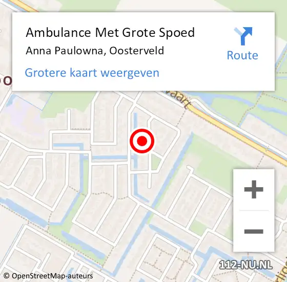 Locatie op kaart van de 112 melding: Ambulance Met Grote Spoed Naar Anna Paulowna, Oosterveld op 4 december 2024 11:19