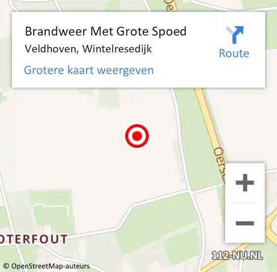 Locatie op kaart van de 112 melding: Brandweer Met Grote Spoed Naar Veldhoven, Wintelresedijk op 4 december 2024 11:36