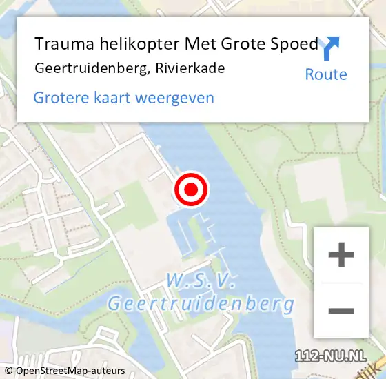 Locatie op kaart van de 112 melding: Trauma helikopter Met Grote Spoed Naar Geertruidenberg, Rivierkade op 4 december 2024 11:40