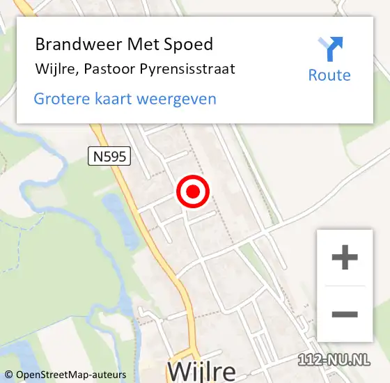 Locatie op kaart van de 112 melding: Brandweer Met Spoed Naar Wijlre, Pastoor Pyrensisstraat op 4 december 2024 13:45