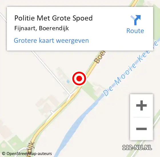 Locatie op kaart van de 112 melding: Politie Met Grote Spoed Naar Fijnaart, Boerendijk op 4 december 2024 13:49