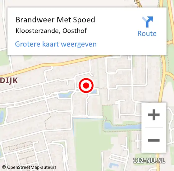 Locatie op kaart van de 112 melding: Brandweer Met Spoed Naar Kloosterzande, Oosthof op 4 december 2024 14:06