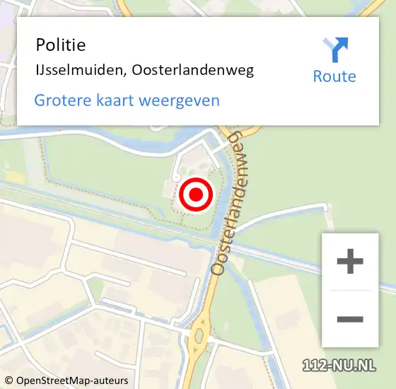 Locatie op kaart van de 112 melding: Politie IJsselmuiden, Oosterlandenweg op 4 december 2024 14:13