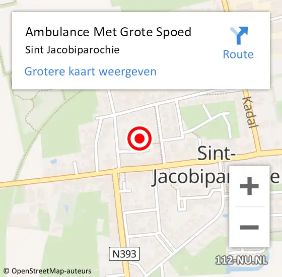 Locatie op kaart van de 112 melding: Ambulance Met Grote Spoed Naar Sint Jacobiparochie op 4 december 2024 14:15