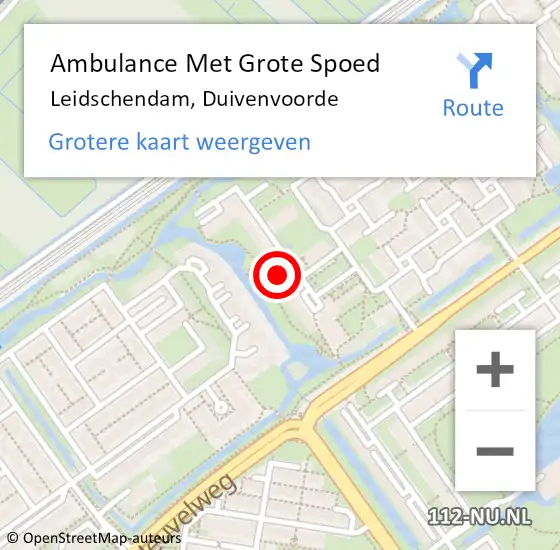 Locatie op kaart van de 112 melding: Ambulance Met Grote Spoed Naar Leidschendam, Duivenvoorde op 4 december 2024 14:48