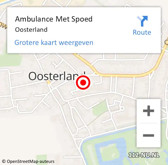 Locatie op kaart van de 112 melding: Ambulance Met Spoed Naar Oosterland op 4 december 2024 15:58