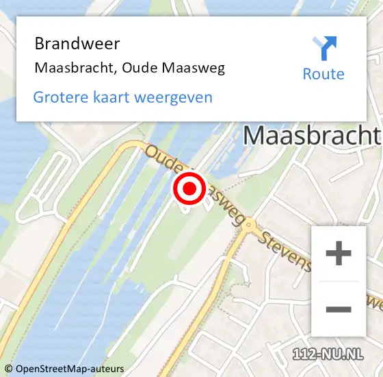 Locatie op kaart van de 112 melding: Brandweer Maasbracht, Oude Maasweg op 4 december 2024 16:51