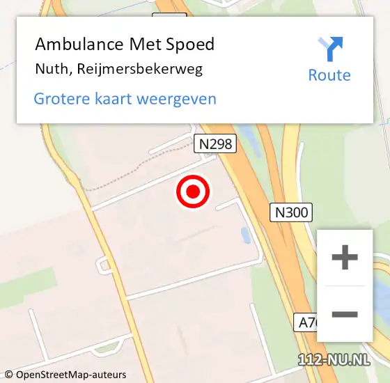 Locatie op kaart van de 112 melding: Ambulance Met Spoed Naar Nuth, Reijmersbekerweg op 4 december 2024 17:30