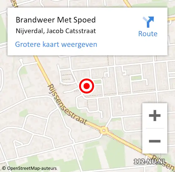 Locatie op kaart van de 112 melding: Brandweer Met Spoed Naar Nijverdal, Jacob Catsstraat op 4 december 2024 17:33