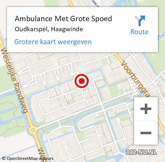 Locatie op kaart van de 112 melding: Ambulance Met Grote Spoed Naar Oudkarspel, Haagwinde op 4 december 2024 17:39