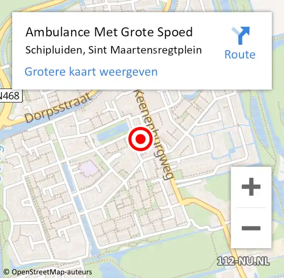 Locatie op kaart van de 112 melding: Ambulance Met Grote Spoed Naar Schipluiden, Sint Maartensregtplein op 4 december 2024 18:47