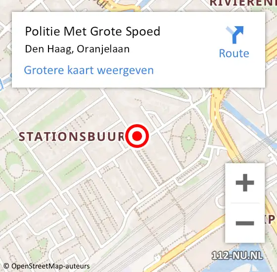 Locatie op kaart van de 112 melding: Politie Met Grote Spoed Naar Den Haag, Oranjelaan op 4 december 2024 19:22